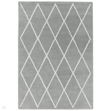 Albany Diamond Modern Geometric Hand-Woven Wool Grey Silver/Cream Rug-Asiatic Carpets-Rug Love - The Most Loved Rug Store